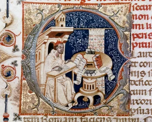 Porträt des Kopistenmönchs Ugo de Florence (Miniatur, ca. 1320)