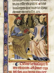 Raimond Berenger I. von Barcelona (1023-1076) und seine Frau Almodis (Adalmode) von der Marche (Miniatur)