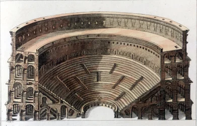 Römisches Theater. Gravur Anfang des 19. Jahrhunderts
