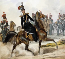 Russische Kosaken (Zeichnung, Anfang 19. Jahrhundert)