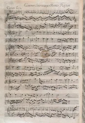 Notenblatt von Canones diversi super thema regium, Musikalisches Opfer von Johann Sebastian Bach (18. Jahrhundert)