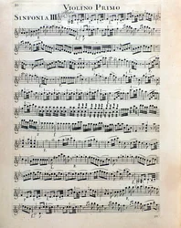 Notenblatt für Violine der Symphonie Nr. 3 von Christian Cannabich