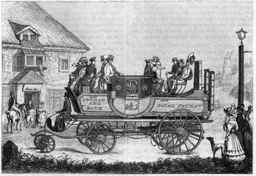 Dampfwagen von Gurney (Gurney Goldsworthy), getestet in London im Jahr 1827.