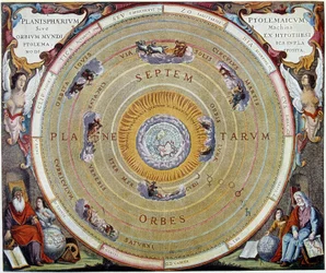System der Welt von Ptolemäus - aus „Harmonia Macrocosmica“ von André Cellarius