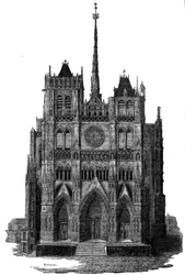 Die Kathedrale von Amiens im 19. Jahrhundert.