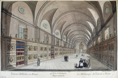 Die Vatikanische Bibliothek (Apostolische Bibliothek) in Rom (Stich)