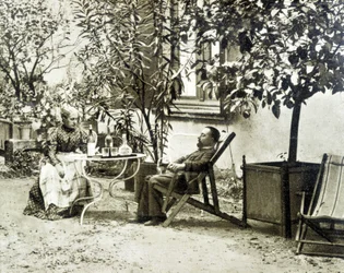 Toulouse Lautrec mit seiner Mutter im Château de Malromé
