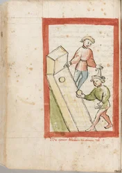 Zwei Männer beim Kegeln. Aus „Der Renner“ von Hugo von Trimberg