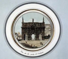 Ansicht der St. Antoine-Tür - Gravur