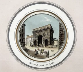 Ansicht der St. Martin-Tür - Gravur
