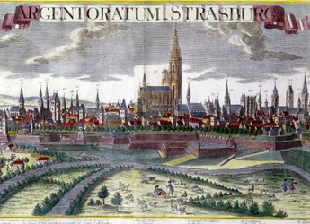 Ansicht von Straßburg um 1770 mit seiner Kathedrale