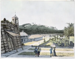 Ansicht der Stadt Agana, Archipel der Marianen