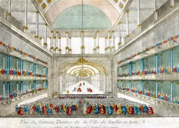 Ansicht des berühmten Theaters der Stadt Neapel in Italien