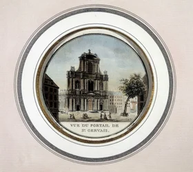 Ansicht des Tores von St. Gervais - Gravur