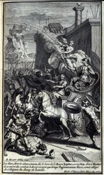 Mit dem Aufstieg der Morgendämmerung, als sich die beiden Armeen trafen, sandte Jupiter Iris, um Hector zu sagen, dass er sich aus der Schlacht zurückziehen und erst zurückkehren solle, wenn Agamemnon verletzt sei und gezwungen wäre, sich vom Schlachtfeld 
