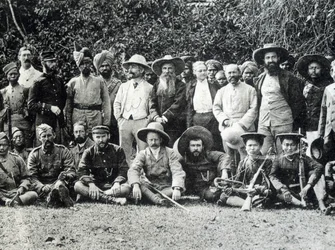 Auguste Pavie (1847-1925), bretonischer Entdecker und die französisch-englische Mission des oberen Mekong im Jahr 1895.