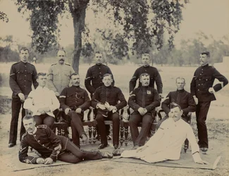Korporale der C-Kompanie, 1. Bataillon des Bedfordshire-Regiments, um 1890