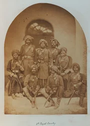Indische Armee Offiziere und Unteroffiziere, alle Träger des Indischen Verdienstordens