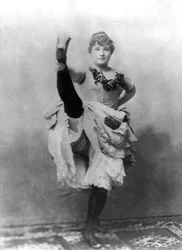 Louise Weber (1870-1929), auch bekannt als La Goulue, französische Tänzerin des French Cancan in den Folies Bergère in Paris und Modell von Toulouse-Lautrec