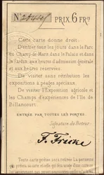 Persönliches Ticket für die Weltausstellung von 1868