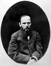 Porträt von Dostojewski im Medaillon