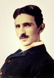 Porträt von Nikola Tesla (1856-1943) (Nikolaj) - in Kroatien geborener serbischer Ingenieur, Physiker und Erfinder