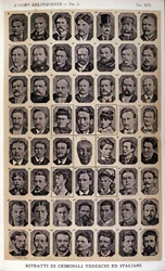 Porträts von deutschen und italienischen Kriminellen. Album von Fotografien gesammelt von Cesare Lombroso (1835-1909), italienischer Kriminologe: „Der kriminelle Mensch“