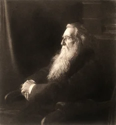 Reproduktion eines Fotos des englischen Kunstkritikers John Ruskin
