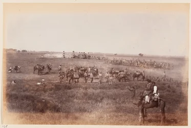 Sappers und Miners graben Schutzgräben während des Delhi-Übungslagers, um 1885