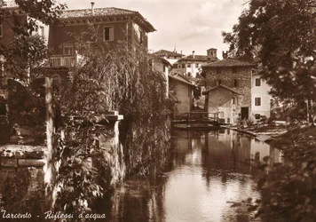 Tarcento, Reflexionen im Wasser, Postkarte