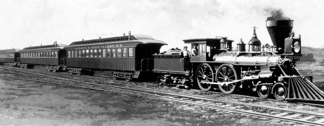 Der Zug der Chicago, Rock Island und Pacific Railroad (CRI&P RR) ab 1852