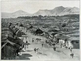 Ansicht der Hauptstraße von Seoul, Hauptstadt von Korea im 19. Jahrhundert