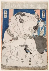 Sumo-Ringer im Kampf