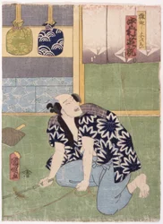Nakumura Shikan IV in der Rolle des Sarumawashi Yojirō