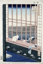 Asakusa-Reisfelder während des Hahnenfestes aus der Serie 