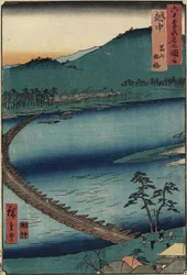 Bootsbrücke in Toyama, Provinz Etchu, September 1853