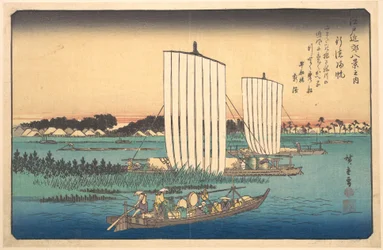Nach Gyotoku zurückkehrende Boote