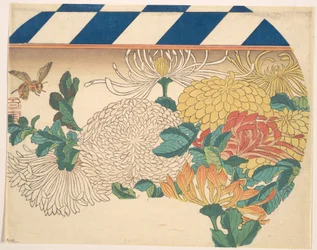 Chrysanthemen in fächerförmiger Gestaltung