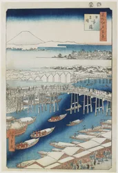 Klares Wetter nach Schnee, Nihonbashi-Brücke, Mai 1856