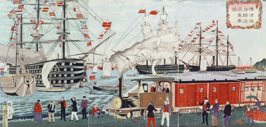 Commodore Perrys Geschenk einer Eisenbahn an die Japaner im Jahr 1853