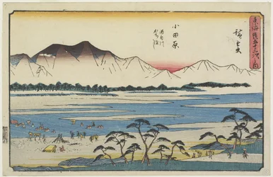 Überquerung des Sakawa-Flusses in Odawara, 1841-1842