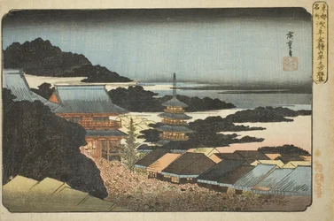 Menschenmengen auf dem Jahrmarkt am Kinryuzan-Tempel in Asakusa, aus der Serie "Berühmte Orte in der östlichen Hauptstadt"