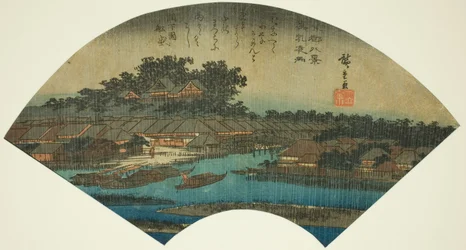Abendregen in Matsuchiyama (Matsuchiyama yau), aus der Serie "Acht Ansichten der östlichen Hauptstadt (Toto hakkei)"