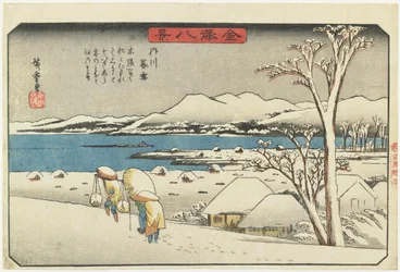 Abendschnee in Uchikawa, 1835-1836