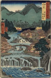 Heiße Quellen in Shuzenji, Provinz Izu, August 1853