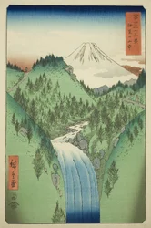 In den Bergen der Provinz Izu, aus der Serie "Sechsunddreißig Ansichten des Berges Fuji"