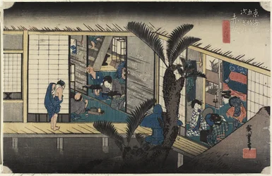 Gasthaus mit Schankmädchen, Akasaka, um 1833