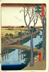 Koume-Damm Hundert berühmte Ansichten von Edo, 1856-1858