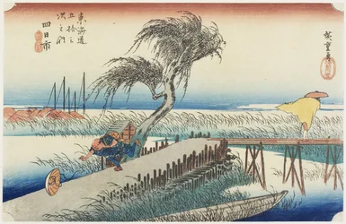 Der Fluss Mie, Yokkaichi, um 1833
