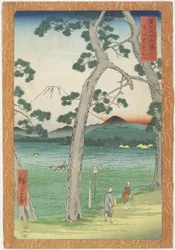 Der links von der Tōkaidō-Straße aus gesehene Fuji, April 1858